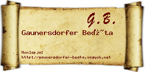 Gaunersdorfer Beáta névjegykártya